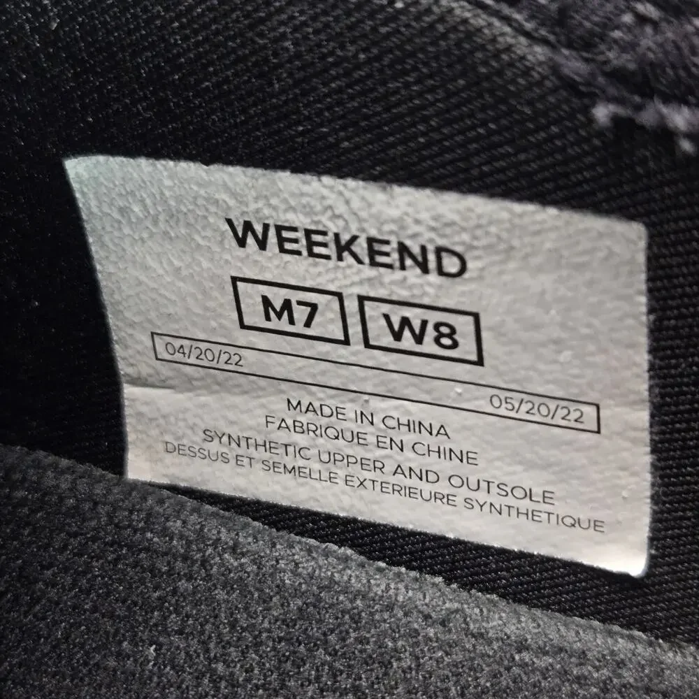 Vessi Weekend Sneaker Womens Size 8 Waterproof Shoes Asphalt Black White Mens 7